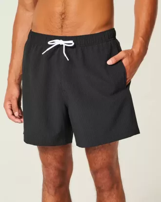 Pantaloncini da bagno in seersucker a metà coscia