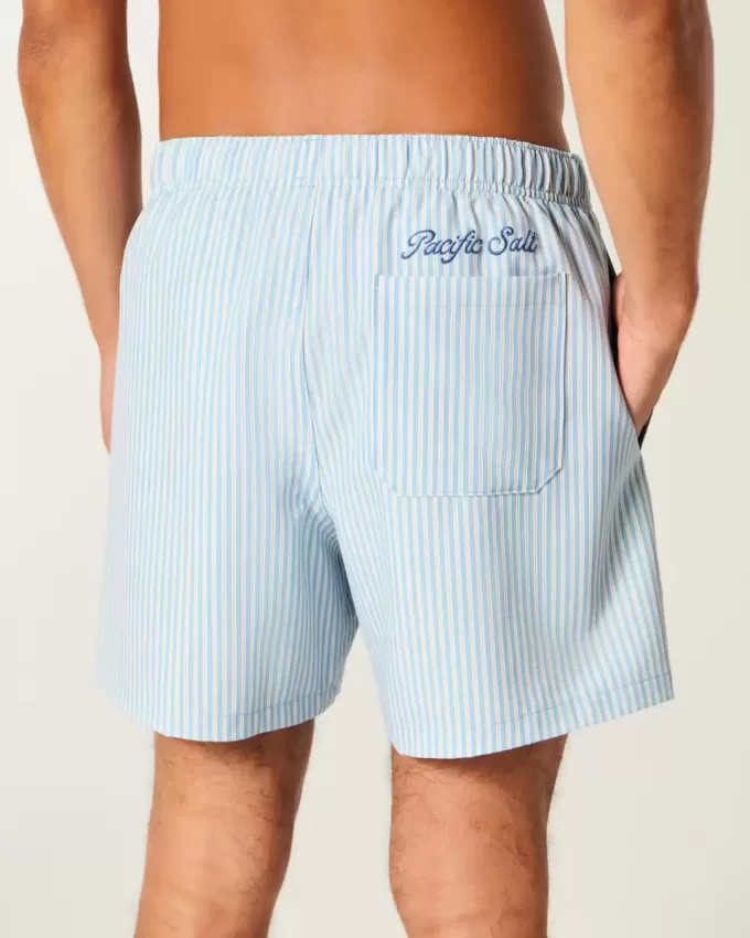 Pantaloncini da bagno in seersucker a metà coscia