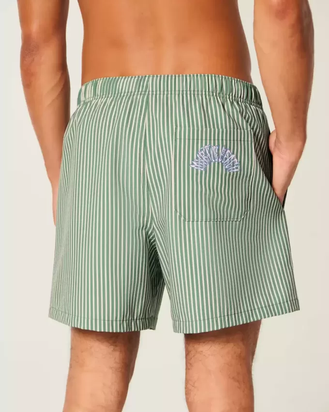 Pantaloncini da bagno in seersucker a metà coscia