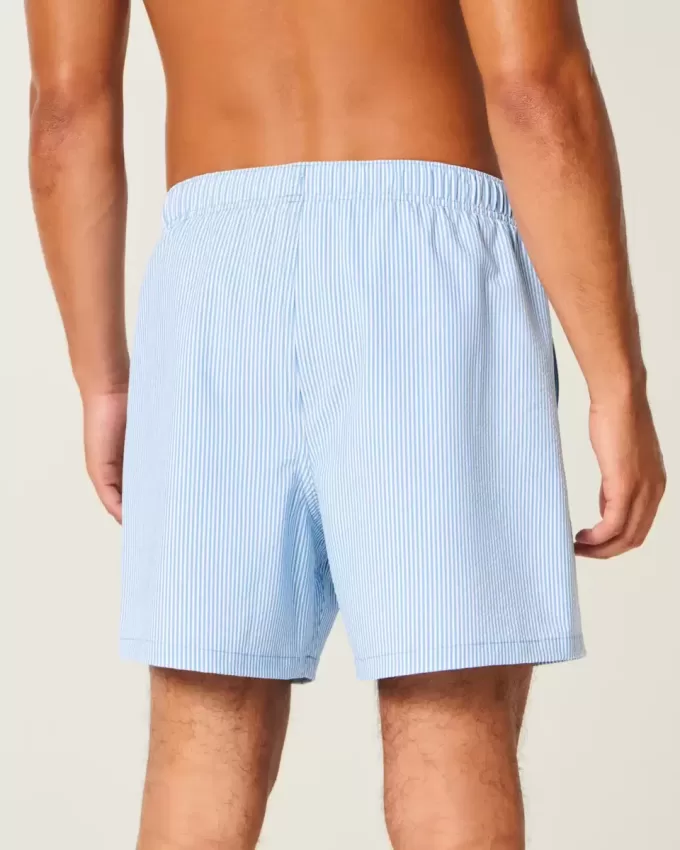 Pantaloncini da bagno in seersucker a metà coscia Pantaloncini da bagno in seersucker a metà coscia