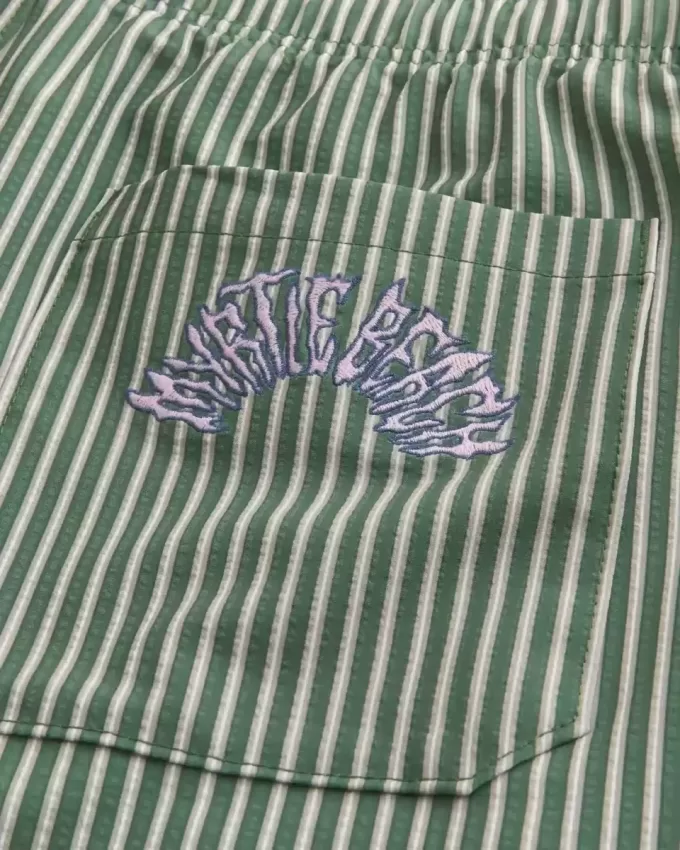 Pantaloncini da bagno in seersucker a metà coscia