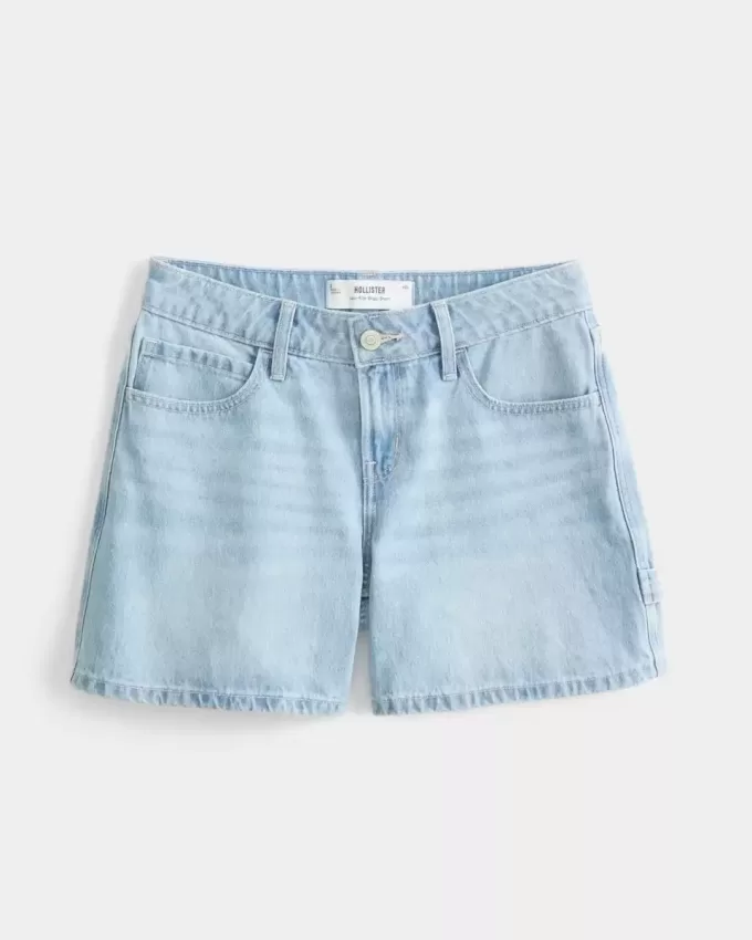 Pantaloncini da carpentiere larghi in denim chiaro a vita bassa da 5″ Pantaloncini da carpentiere larghi in denim chiaro a vita bassa da 5″