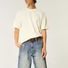 Pantaloncini da pittore in denim larghi con lavaggio medio