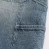 Pantaloncini da pittore in denim larghi con lavaggio medio