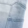 Pantaloncini da pittore in denim larghi e lavaggio chiaro
