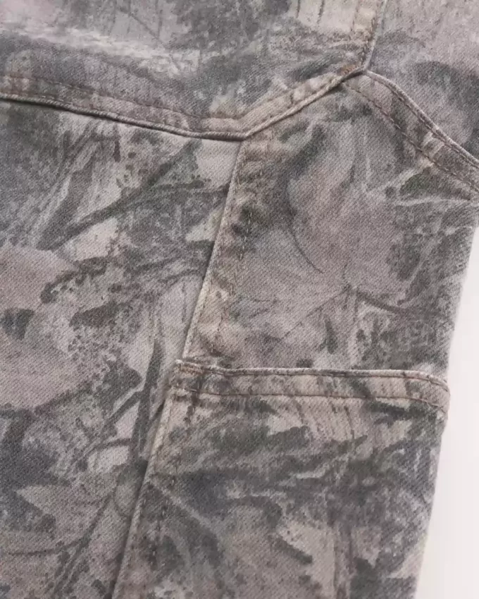 Pantaloncini da pittore in denim mimetico larghi