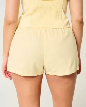 Pantaloncini Hollister Livvy in misto lino a vita bassa