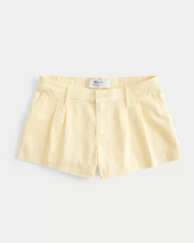 Pantaloncini Hollister Livvy in misto lino a vita bassa Pantaloncini Hollister Livvy in misto lino a vita bassa