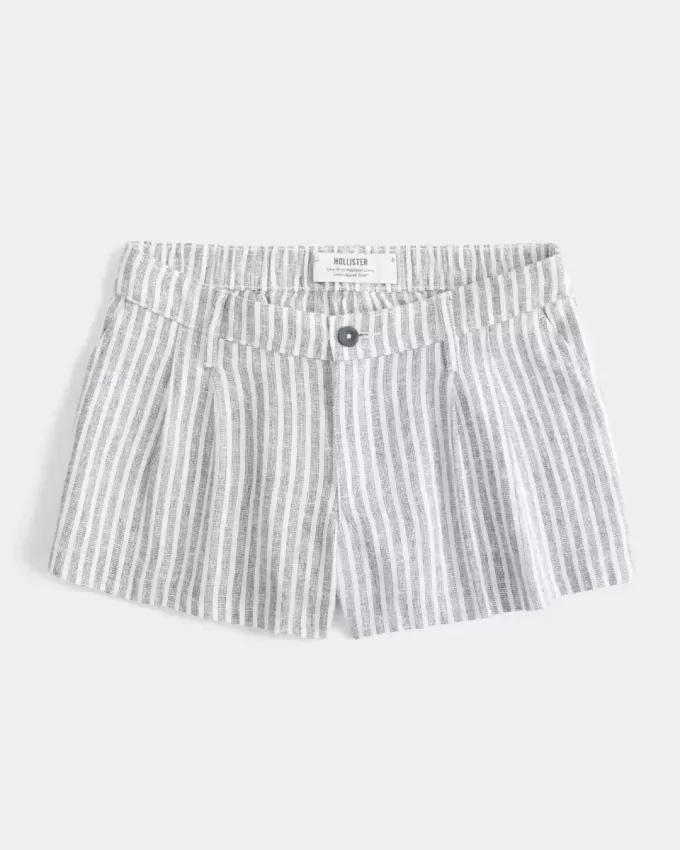 Pantaloncini Hollister Livvy in misto lino a vita bassa Pantaloncini Hollister Livvy in misto lino a vita bassa
