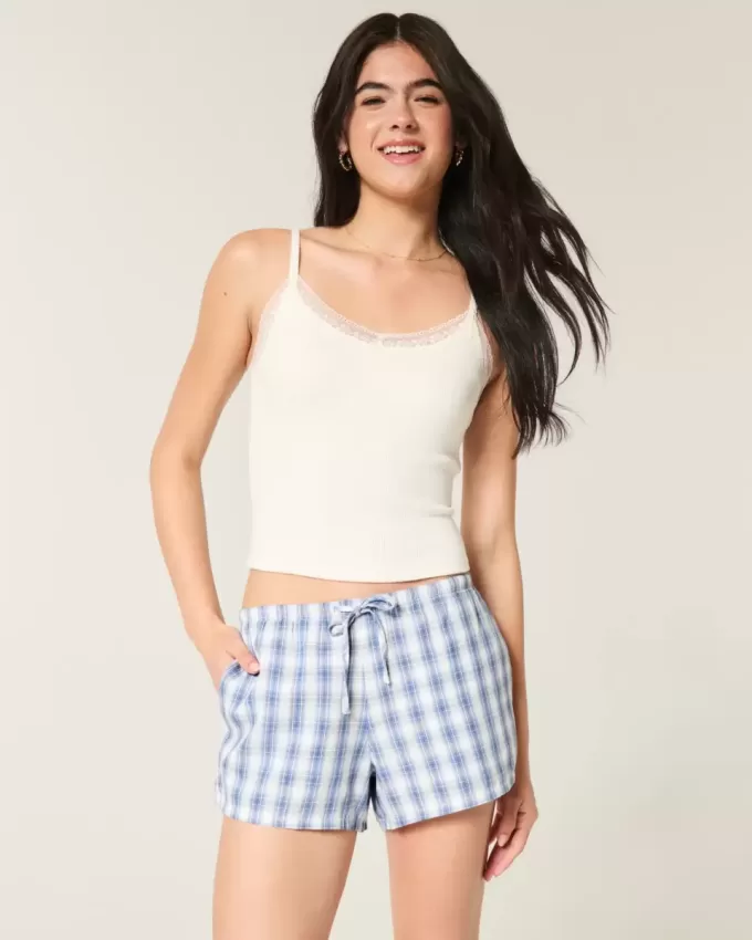 Pantaloncini in cotone Oxford con cravatta