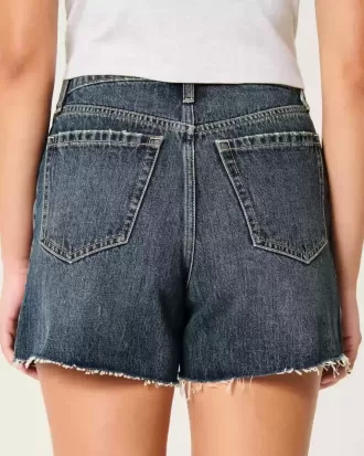 Pantaloncini in denim morbidi e a vita alta con lavaggio scuro, 5″
