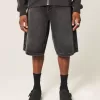 Pantaloncini in denim super larghi con grafica a stella