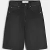 Pantaloncini in denim super larghi con grafica a stella