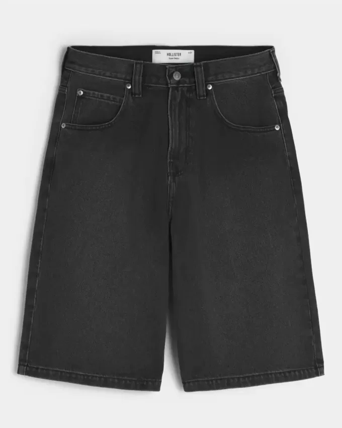 Pantaloncini in denim super larghi con grafica a stella