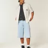 Pantaloncini in denim super larghi lavaggio chiaro