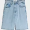 Pantaloncini in denim super larghi lavaggio chiaro