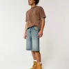 Pantaloncini in denim super larghi Taz Graphic Medium Wash