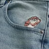 Pantaloncini in denim super larghi Taz Graphic Medium Wash