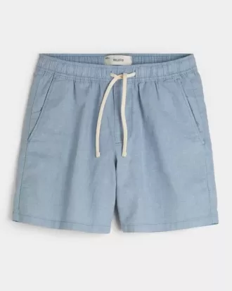 Pantaloncini in misto lino a metà coscia