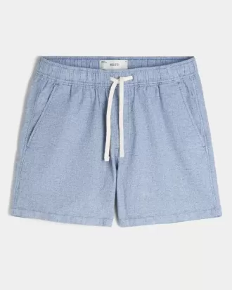 Pantaloncini in misto lino a metà coscia