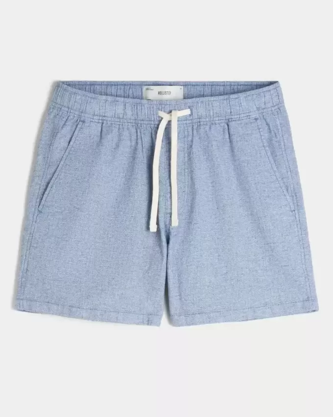 Pantaloncini in misto lino a metà coscia