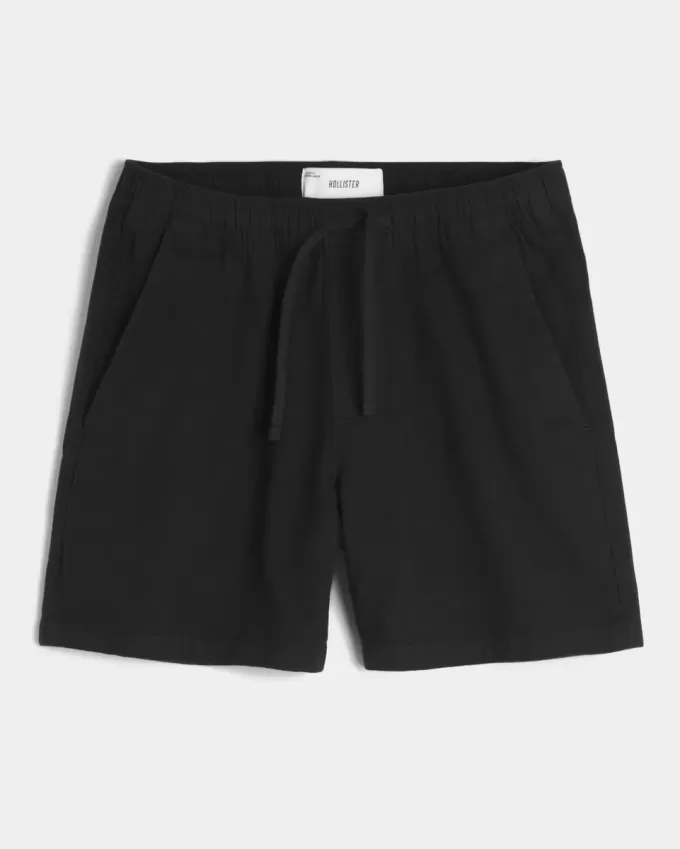 Pantaloncini in misto lino a metà coscia