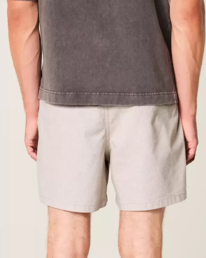 Pantaloncini in misto lino a metà coscia