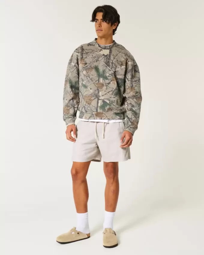 Pantaloncini in misto lino a metà coscia