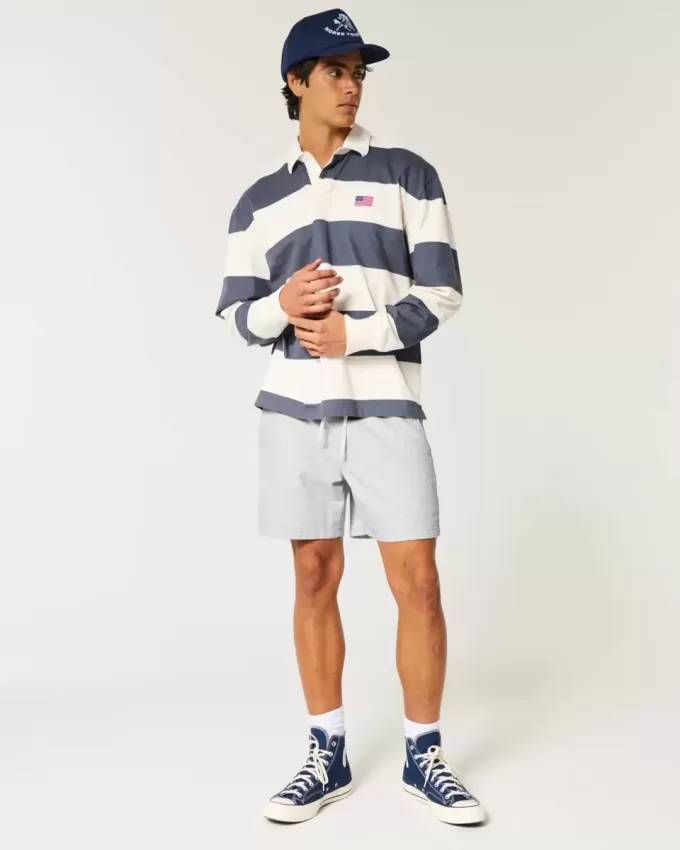 Pantaloncini in misto lino a metà coscia
