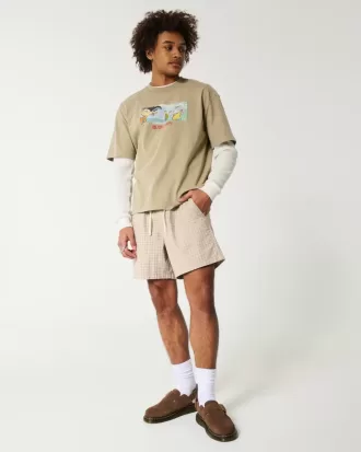 Pantaloncini in misto lino a metà coscia