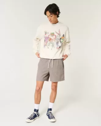 Pantaloncini in misto lino a metà coscia