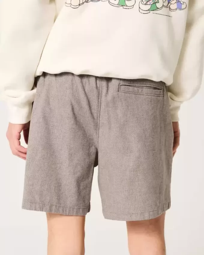 Pantaloncini in misto lino a metà coscia
