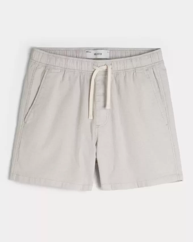 Pantaloncini in misto lino a metà coscia