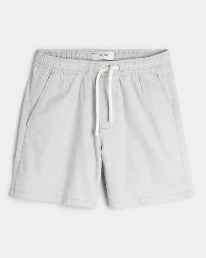 Pantaloncini in misto lino a metà coscia