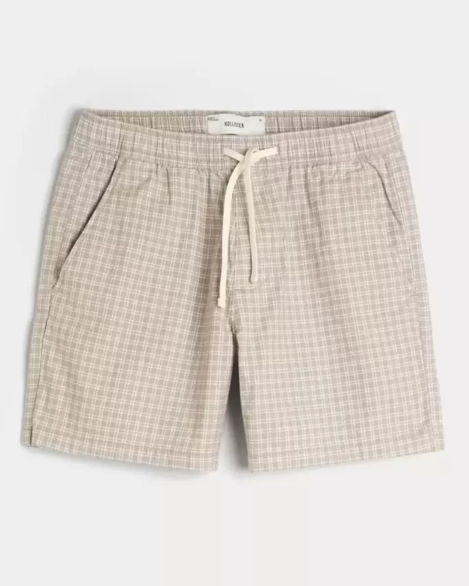 Pantaloncini in misto lino a metà coscia