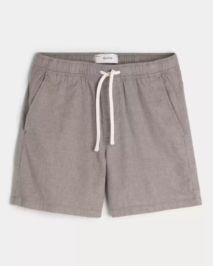 Pantaloncini in misto lino a metà coscia