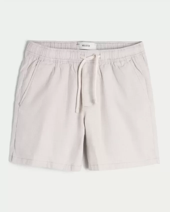 Pantaloncini in misto lino a metà coscia