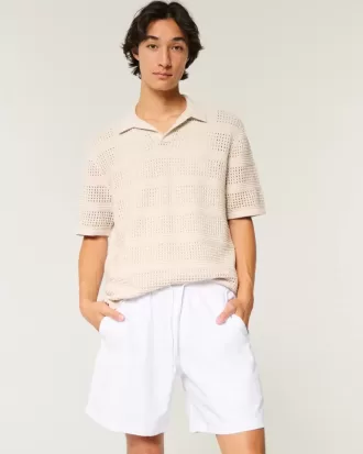Pantaloncini in misto lino sopra il ginocchio
