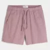 Pantaloncini in misto lino sopra il ginocchio