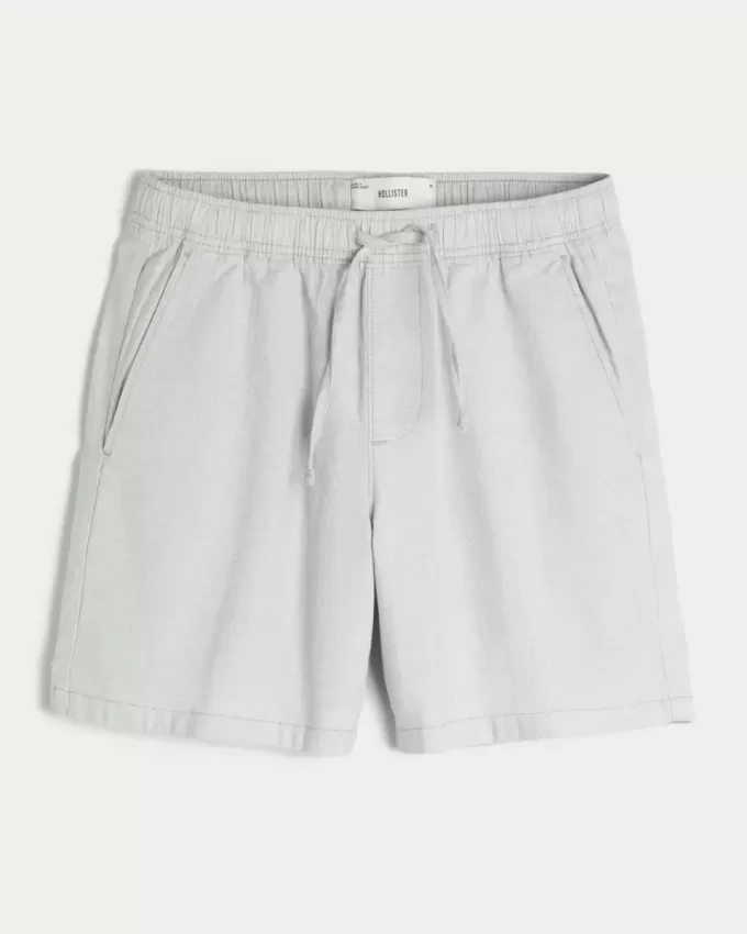 Pantaloncini in misto lino sopra il ginocchio