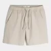 Pantaloncini in misto lino sopra il ginocchio