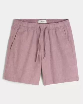 Pantaloncini in misto lino sopra il ginocchio