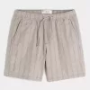 Pantaloncini in misto lino sopra il ginocchio