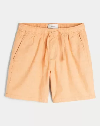 Pantaloncini in misto lino sopra il ginocchio