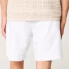 Pantaloncini in misto lino sopra il ginocchio