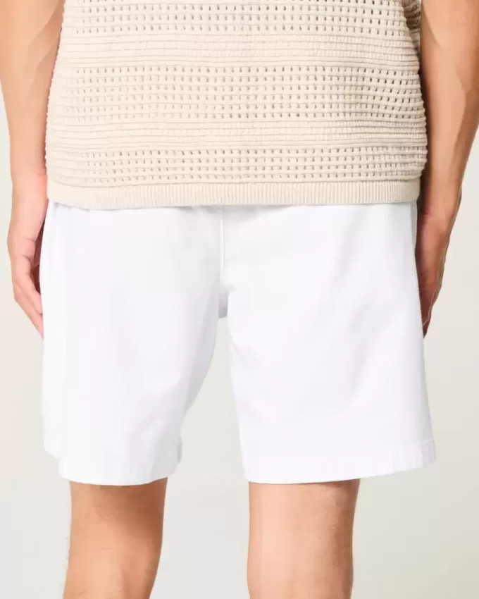 Pantaloncini in misto lino sopra il ginocchio