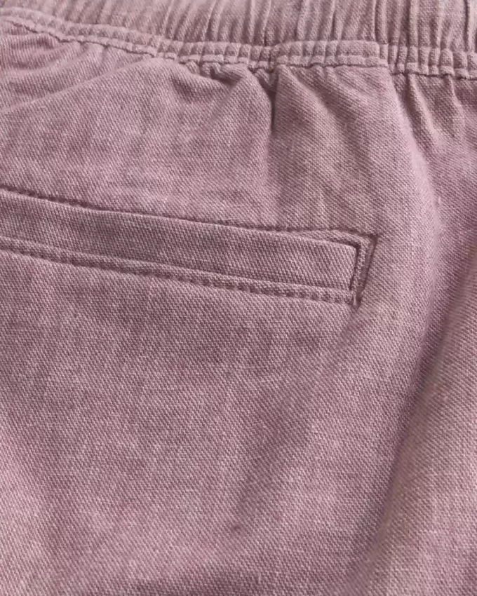 Pantaloncini in misto lino sopra il ginocchio