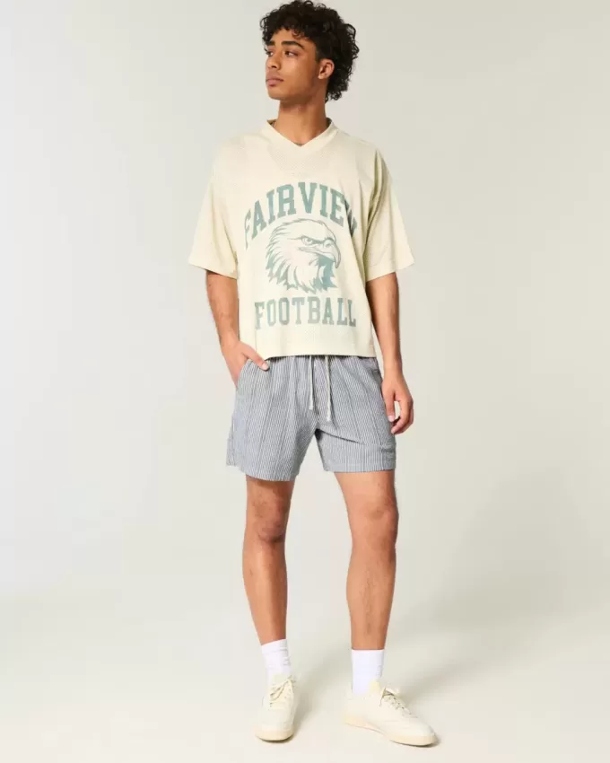 Pantaloncini in seersucker a metà coscia