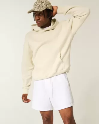 Pantaloncini in seersucker misto lino a metà coscia