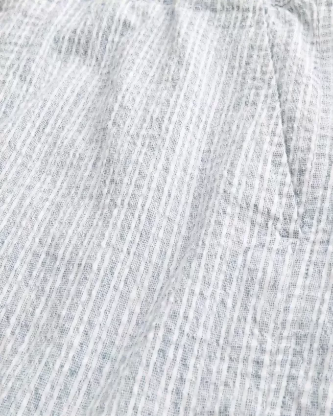 Pantaloncini in seersucker misto lino a metà coscia